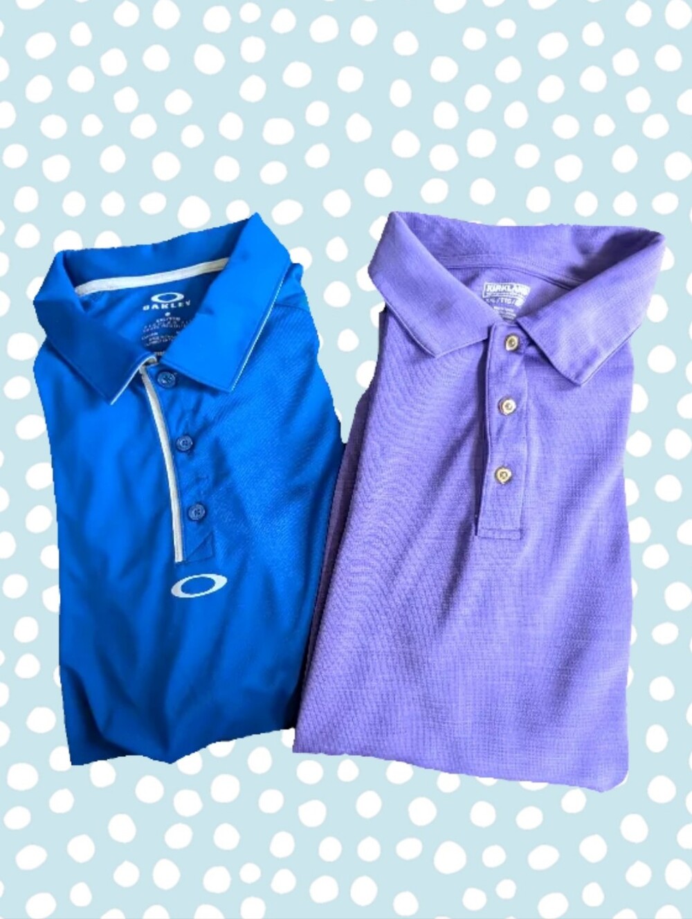 Bundle Two Polos Oakley Blue Performance Polo & Purple Polo Size XXL